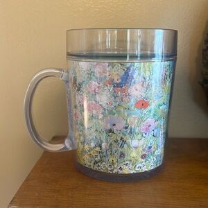 Vintage Therma - Serve Drinking Cup Art Flowers Garden